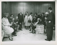 A Group Photo of Protesters Being Welcomed at Logan Airport, 1964