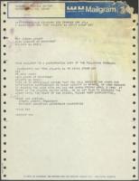 Mailgram from Joseph E. Lowery to Hank Aaron, March 10, 1980