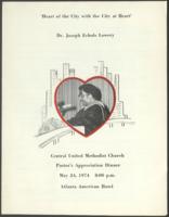 Pastor's Appreciation Dinner Program, May 24, 1974