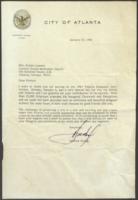 Correspondence from Andrew Young to Evelyn G. Lowery, January 25, 1982