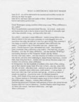 "What A Difference This Day Makes" Sermon, 2001