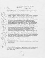 "Who Shall Order the Battle? Or Who Shall Bell the Cat?" Sermon, circa 1999
