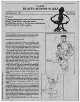 "Blacks Against Nukes" Newsletter, Spring-Summer 1987