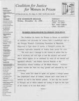 Coalition for Justice for Women in Prison News Release, December 11, 1992