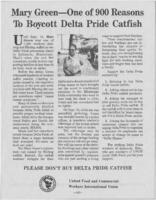 Delta Pride Catfish Strike & Boycott Flyer, 1990