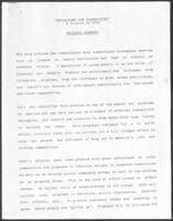 "Reclaiming Our Communities" Project Proposal Summary, circa 1986