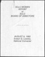 SCLC/W.O.M.E.N. Annual Report, August 9, 1992