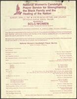 National Women's Candlelight Prayer Service Program, April 5, 1981