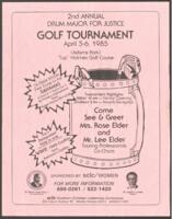 2nd Annual Drum Major for Justice Golf Tournament Flyer and Notes, 1985