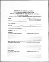 Civil Rights Heritage Tour Evaluation Form, circa 2013