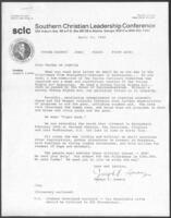 Correspondence and Itinerary for the Pilgrimage to Washington, April 21, 1982