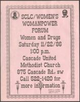 SCLC/W.O.M.E.N. WOMANPOWER Forum Flyer and Program, 1986