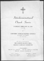 Convent Avenue Baptist Church Interdenominational Church Service Program, February 26, 1963