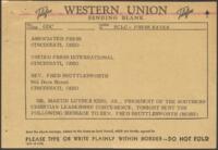 Telegram to Fred Shuttlesworth from Martin Luther King, Jr., 1966