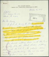 Correspondence Regarding Middle East Relations and Yom Kippur, October 30, 1979