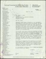 Correspondence and Enclosed "Middle East Notebook" Newsletter, August 21, 1979
