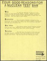 Four Good Reasons For A Nuclear Test Ban, circa 1987