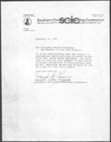 Correspondence to Marvin Arrington from Joseph E. Lowery, February 25, 1991