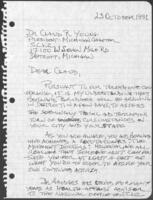 Correspondence to Claud R. Young from Joseph E. Lowery, October 23, 1991