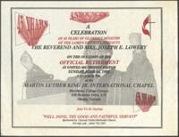 Joseph E. Lowery's Retirement from Ministry Flyer, 1992