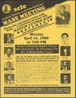 SCLC Mass Meeting Flyer, 1986