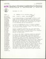 Letter to SCLC Board Regarding Support of Clarence Thomas' Supreme Court Confirmation, September 18, 1991