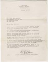 Correspondence From A. T. Walden to Grace Hamilton, February 9, 1943