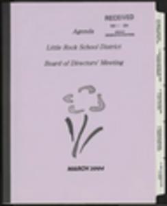 "Little Rock School District Board of Directors' Meeting" agenda