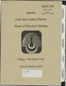 "Little Rock School District Board of Directors' Meeting" agenda