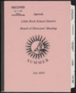 "Little Rock School District Board of Directors' Meeting" agenda