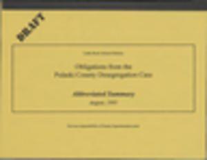 Obligations from the Pulaski County Desegregation Case, Abbreviated Summary, draft