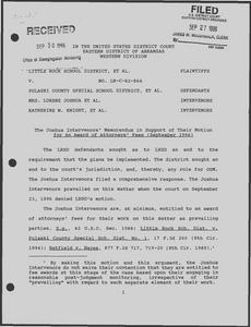 Court filings: District Court, Joshua intervenors' memorandum in support of their motion for an award of attorneys' fees