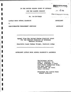 Court of Appeals, appellant Little Rock School District's (LRSD's) appendix