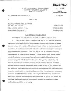 District Court, plaintiff's motion in Limine.