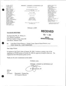 Court records regarding Pulaski County Special School District's (PCSSD's) motion for approval of middle school site in Maumelle, PCSSD's motion for portable building at Sylvan Hills Middle School, and the Arkansas Department of Education (ADE) project management tool.