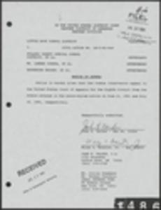 Court filings: District Court, two notices of appeal; District Court, notice of site selection and construction schedule; District Court stipulation; District Court settlement documents; District Court, notice of appeal; District Court, letter with two forms of proposed order and partial transcript; District Court, notice of appeal