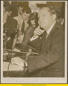 Orval Faubus at a press conference