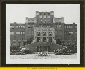 Central High School with a ''closed'' sign in front
