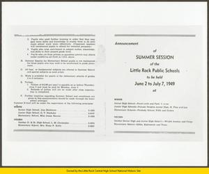 Little Rock Public Schools Summer School leaflet