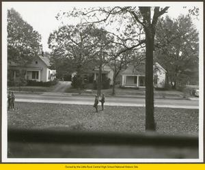 Soldiers patrolling front of Central High School