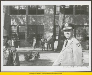 General Edwin Walker in front of Central High School