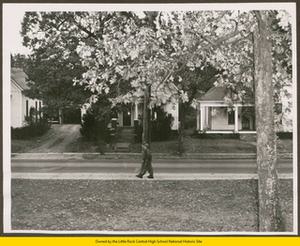 Two soldiers patrolling Central High School grounds