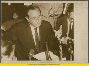 Orval Faubus at a press conference