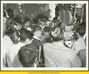 Army officer talks to press