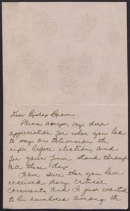Correspondence supportive of Robert R. Brown