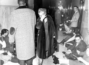 Demonstrators at sit-in