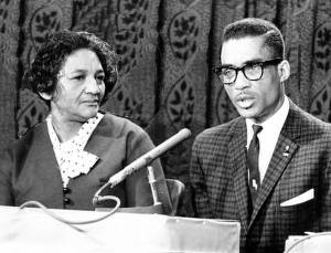 Cornelia Turner and James Russell speaking at hearing