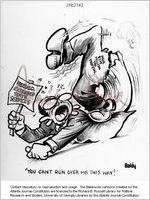 You can't run over me this way! / Baldy, [ca. 1969]