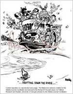 --Drifting down the river-- / Baldy, [ca. 1968]