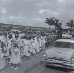 Group of women attending Baptist church groundbreaking ceremony